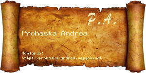 Prohaska Andrea névjegykártya